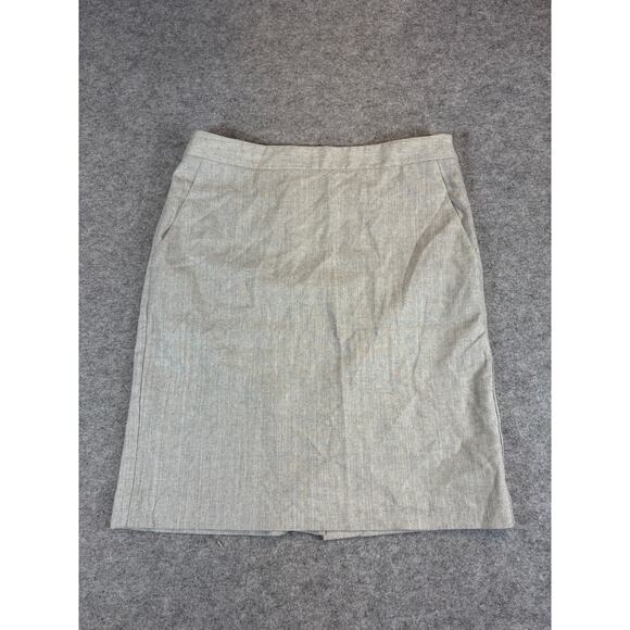 Vintage Theory Pencil Skirt Womens 8 Gray Herringbone Wool Stretch Casual Y2K - Picture 1 of 8